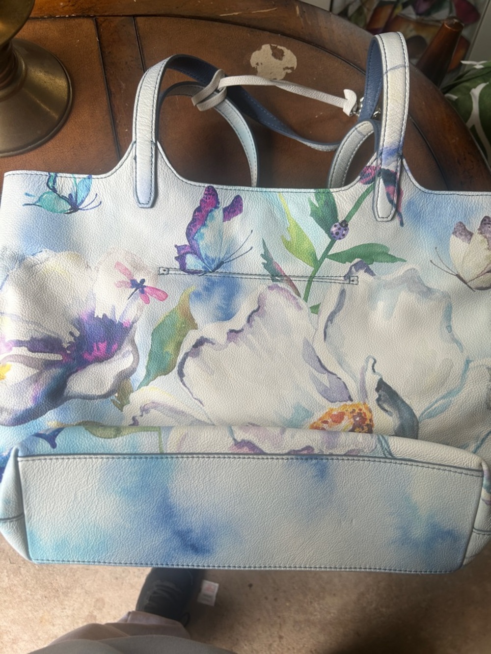 Brighton Pastel Floral & Butterfly Tote in Light Blue - Picture 2 of 4